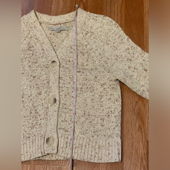 Loft Marled Button Front Cropped Cardigan Sweater Sz S + Tank Top Sz XS - Picture 7 of 10